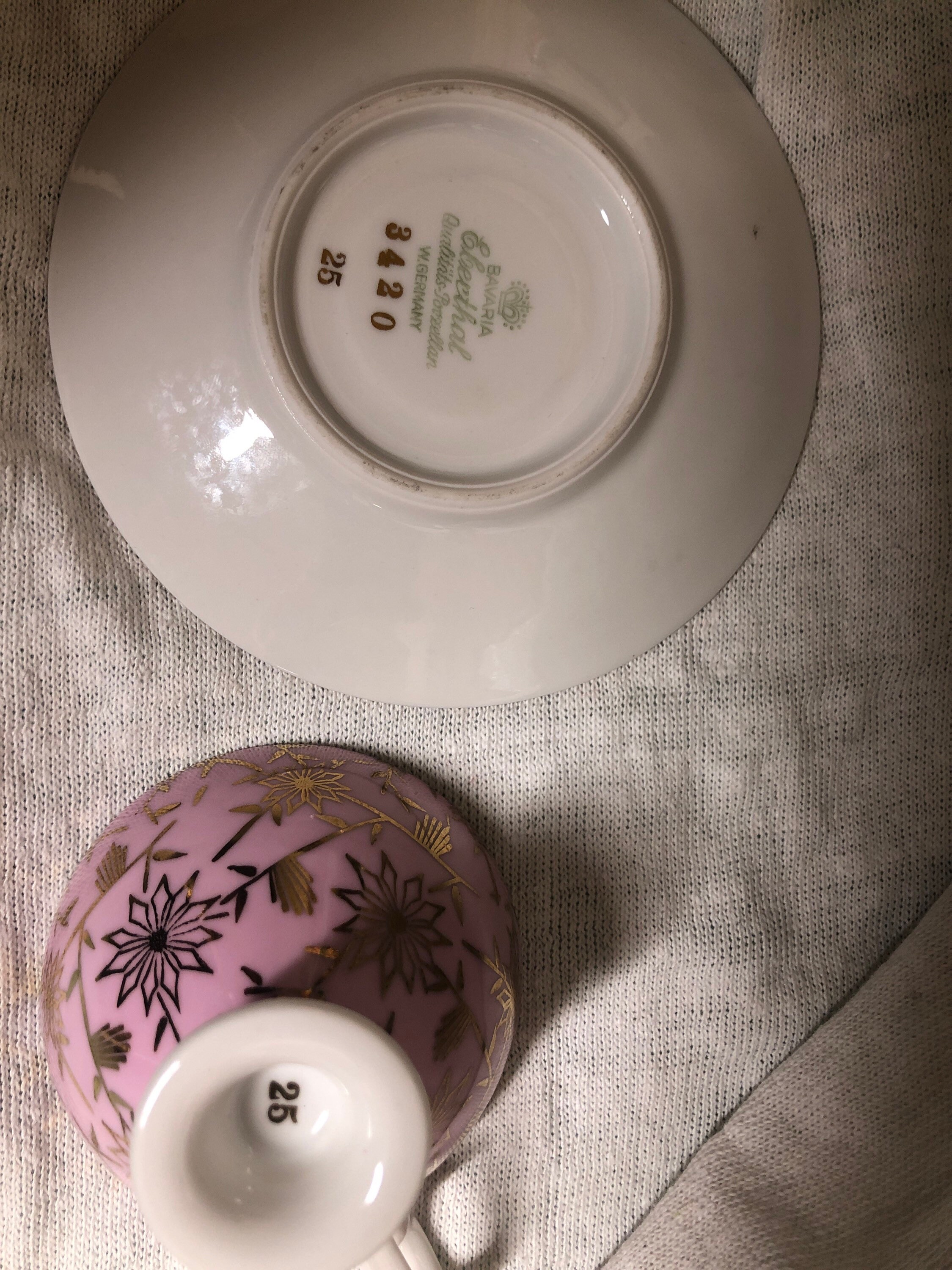Lot De 2 Tasses à Thé Vintage Waldbeere – Porcelaine Fielmann Weider, Multicolore
