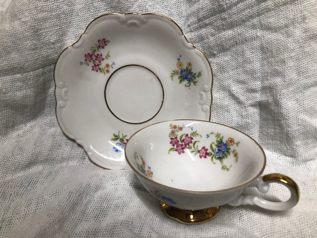 Antique Bavarian Tea Cup and Saucer Etsy