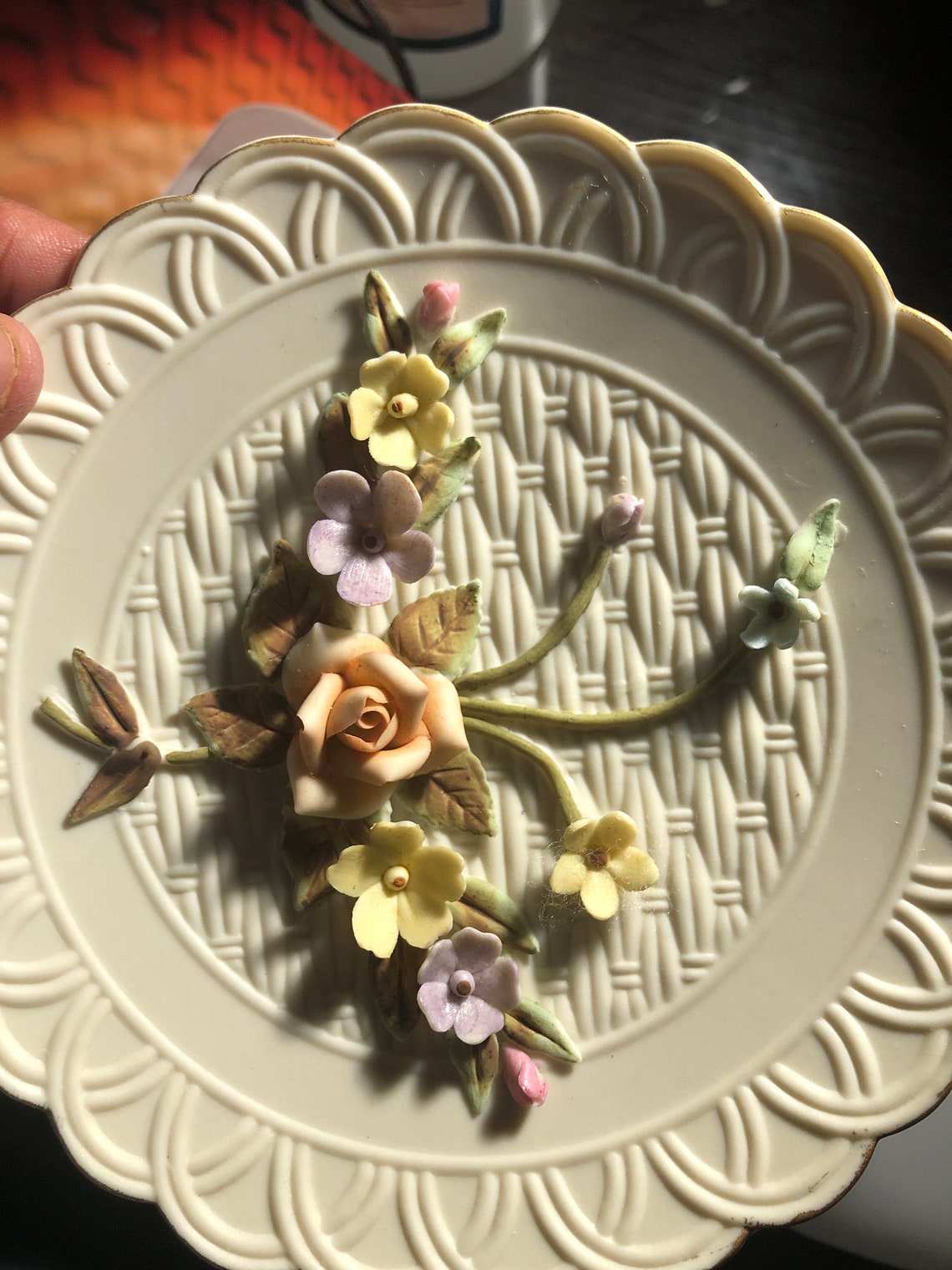 Rare Antique Ivory Plate by Lefton Etsy