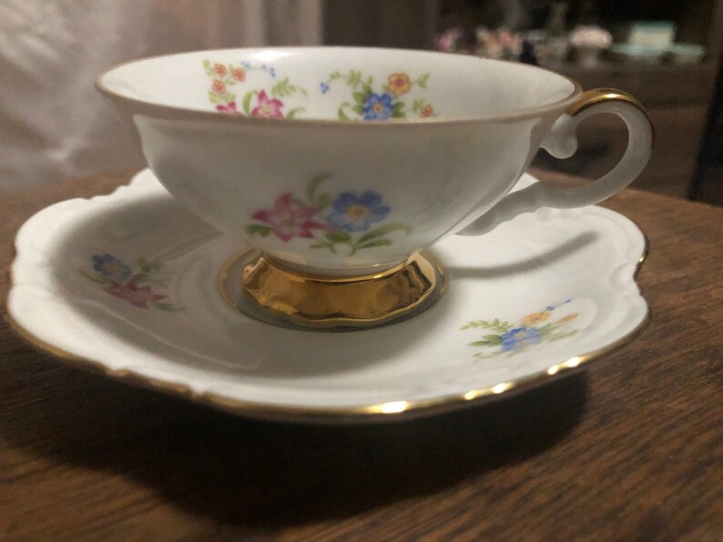 Antique Bavarian Tea Cup and Saucer Etsy