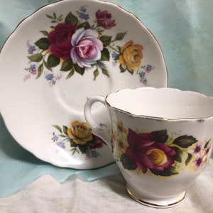 Antique Crown Straffordshire Teacup and Saucer