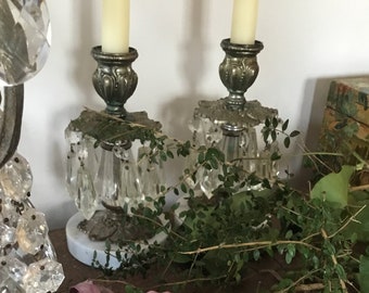 Vintage Candlesticks Marble Base