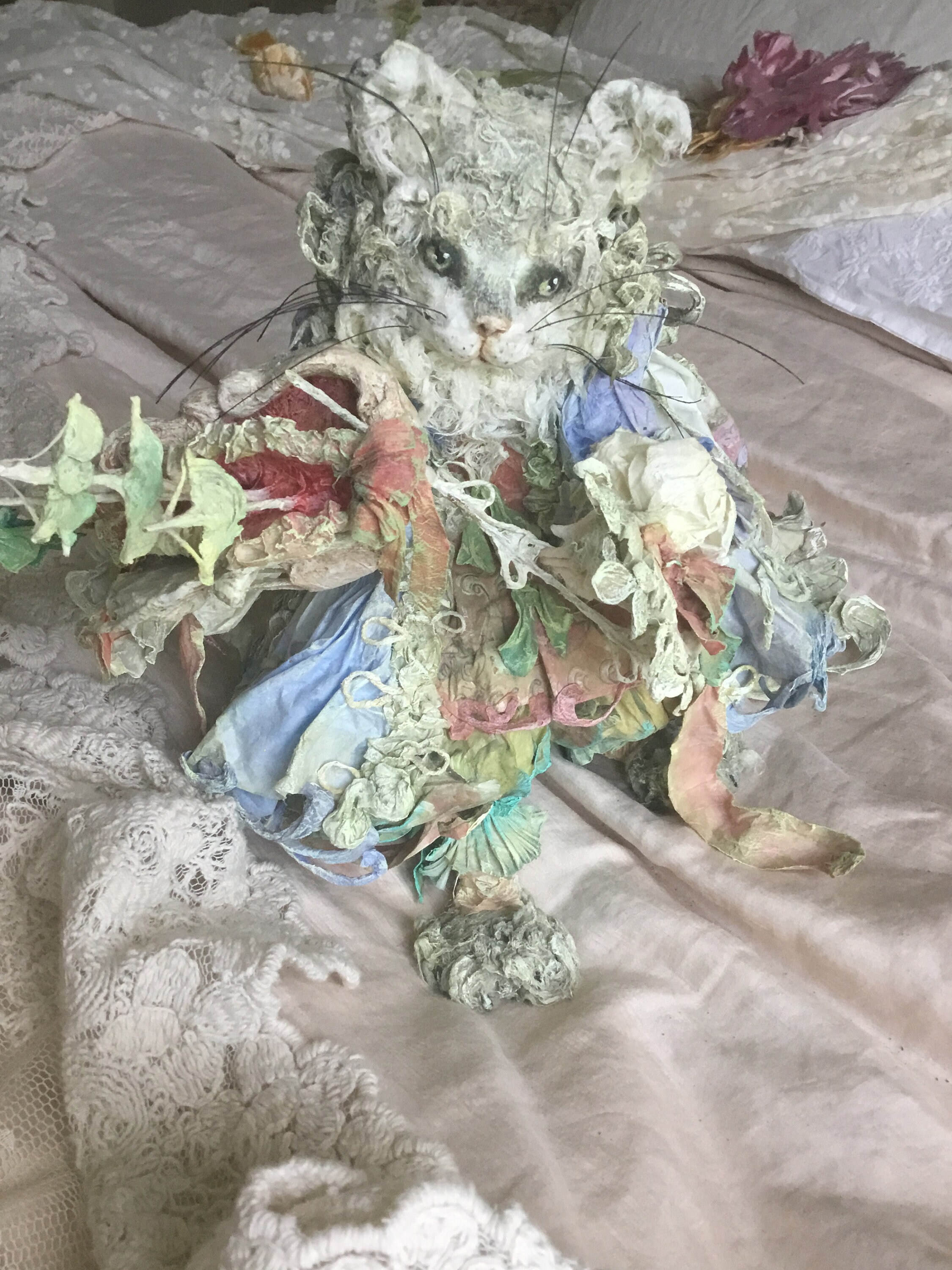 Cat with his Magical Violin made entirely from paper Etsy