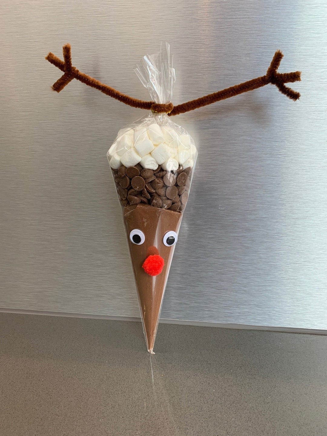 Christmas Reindeer Hot Chocolate Cone Etsy UK