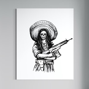 Adelita konsttryck: Mexikansk väggkonst, samtida mexikansk konstmålning, handgjort originalkonstverk (digital nedladdning)