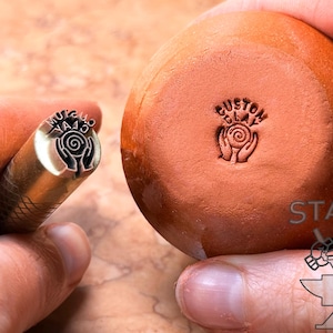 Tampon de poterie personnalisé, Tampon en argile signature, Tampon en laiton en métal personnalisé, Poinçon de fabricant, Embosseur de logo personnalisé pour céramique et pâte polymère
