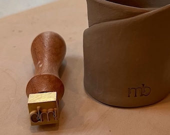Personalized Pottery Stamp, Custom Clay Maker's Mark, Brass Stamp