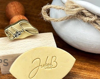 Custom Brass Logo Stamp for Clay, Ceramics, Soap
