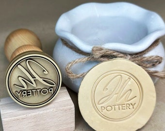 Custom Brass Pottery Stamp - Clay Signature Stamp