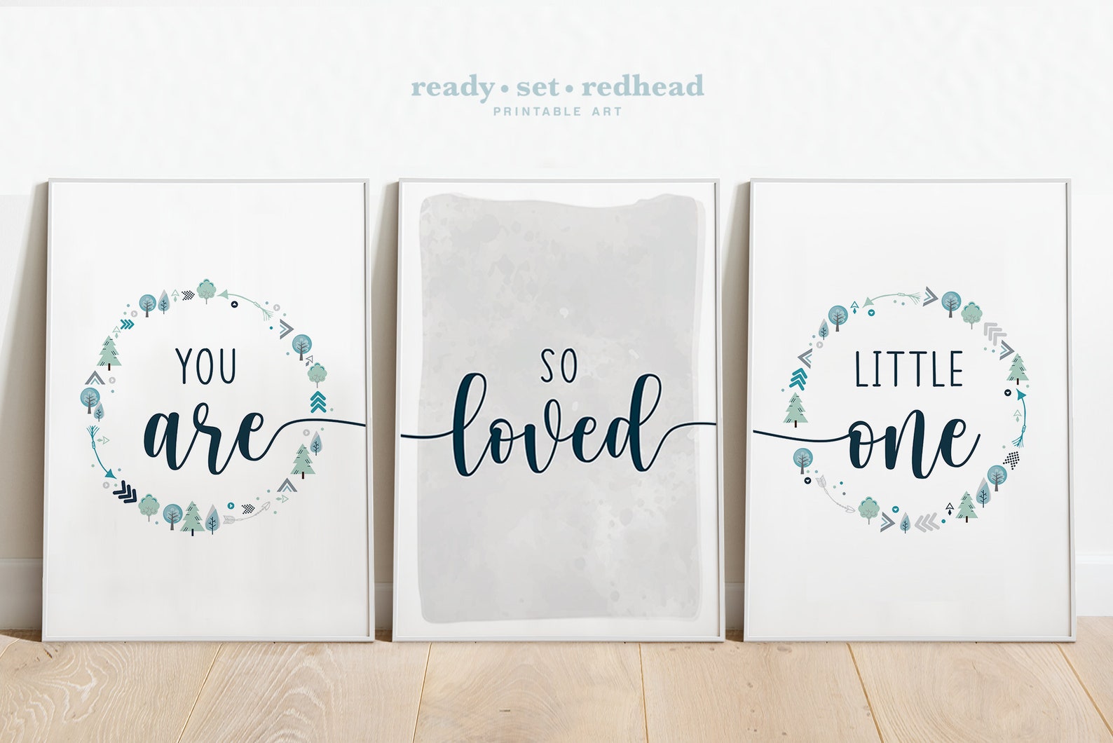 You Are so Loved Wall Art Set of 3 Prints Watercolor Nursery Etsy