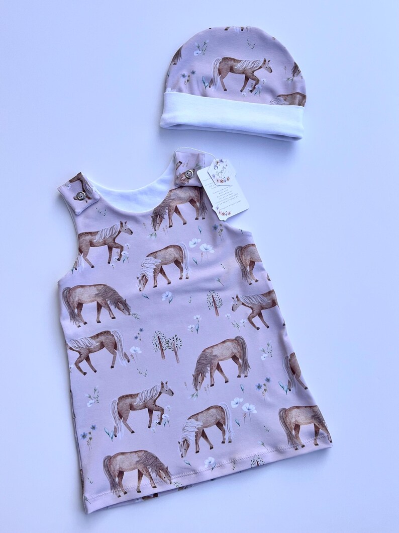 Baby Girls Red Horse Print Romper, Leggings and Romper Dress Options