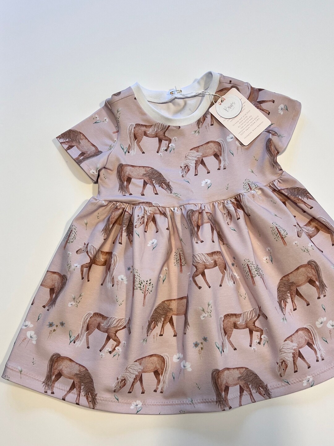 Baby Girls Red Horse Print Romper, Leggings and Romper Dress Options