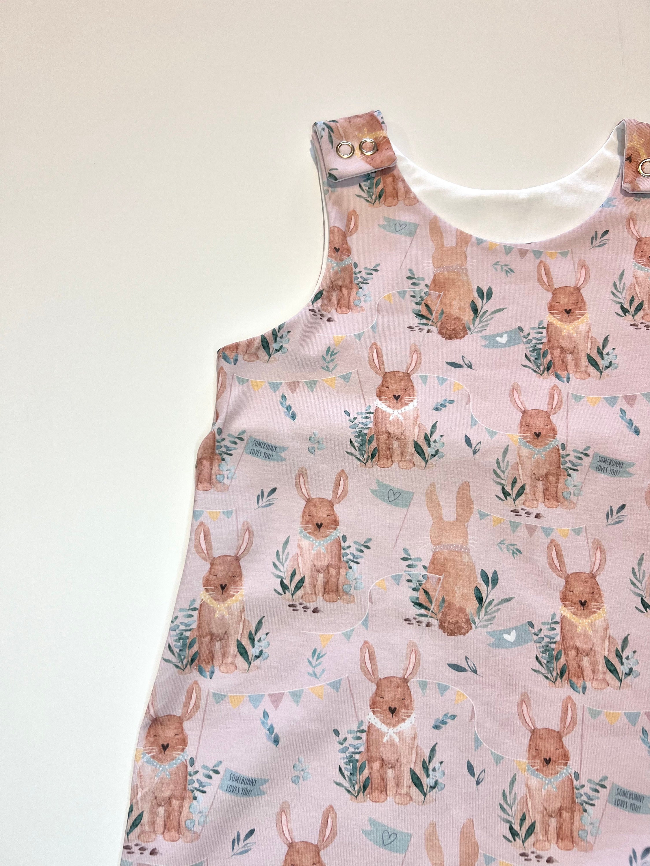 Baby Girls Pink Easter Bunny Rabbit Print Romper, Leggings and Romper ...