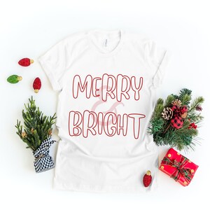 camisa alegre y brillante, camisa navideña, camisa de navidad, camiseta de mujer para navidad, regalo de Navidad, regalo de Navidad, camisa de Navidad de mujer, Navidad