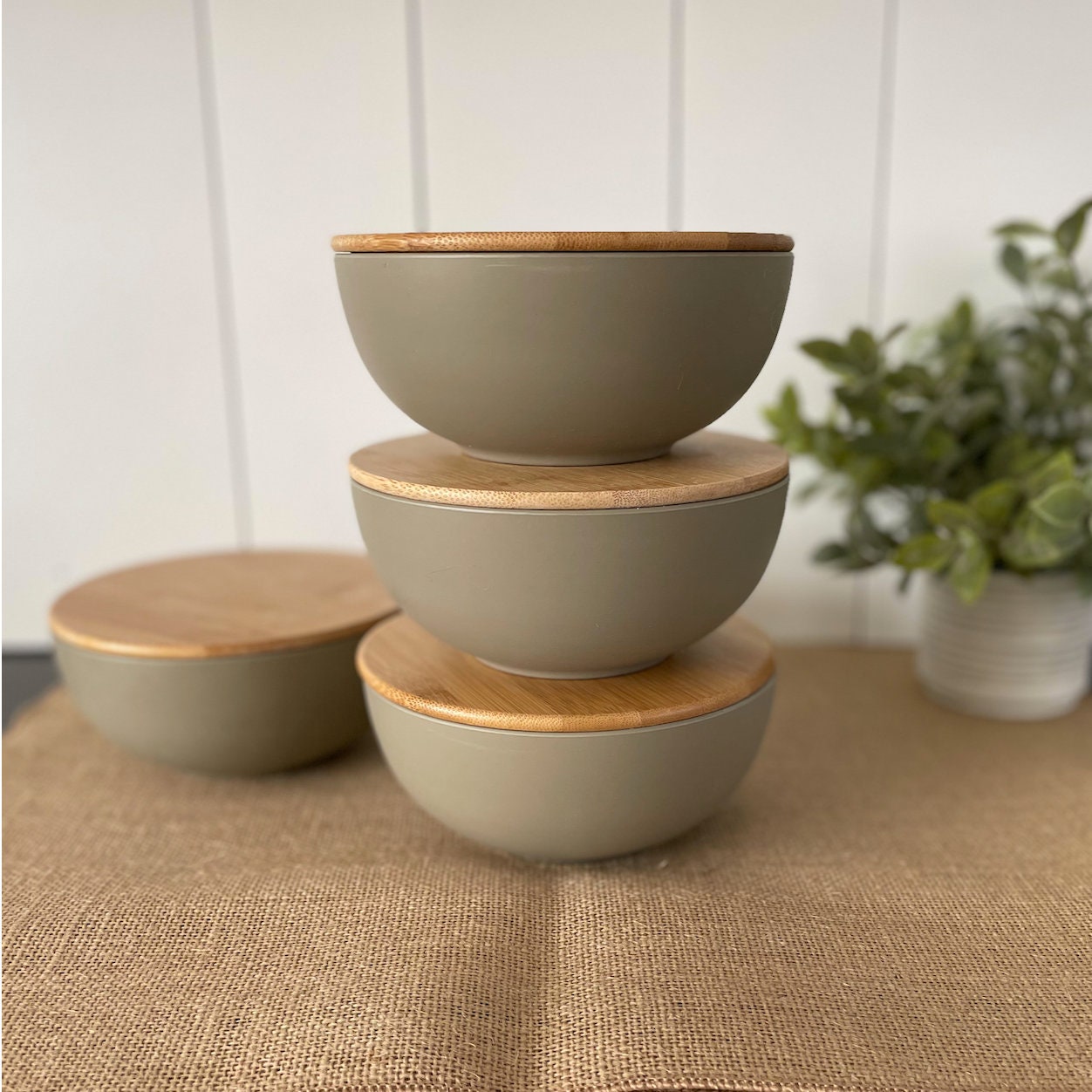 BAMBOO Food Storage Bowls with Lids Sustainable Reusable Eco Etsy