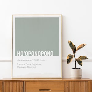 Ho'oponopono Wall art, Block color art, Dictionary art, Instant Download, Printable postcard, Hawaiian prayer, Meditation poster, Home decor