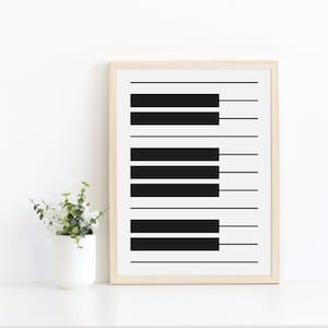 Piano Poster, Instant Download, Printable postcard, Music wall art, Music room decor, Music lovers gift, Minimalist music print