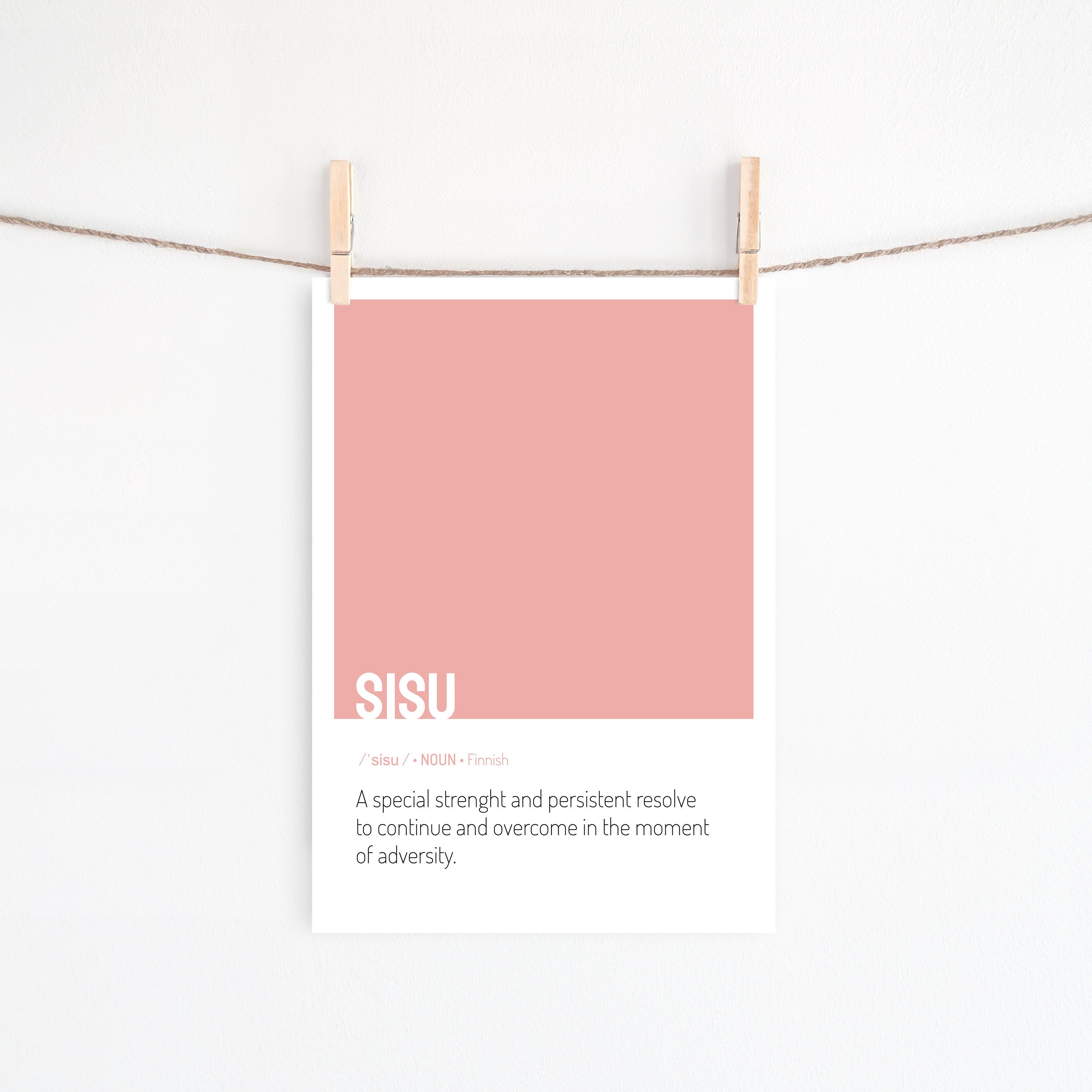 Sisu Definition Printable Art, Minimalist Home Decor, Dictionary Art, Instant Download, Finnish