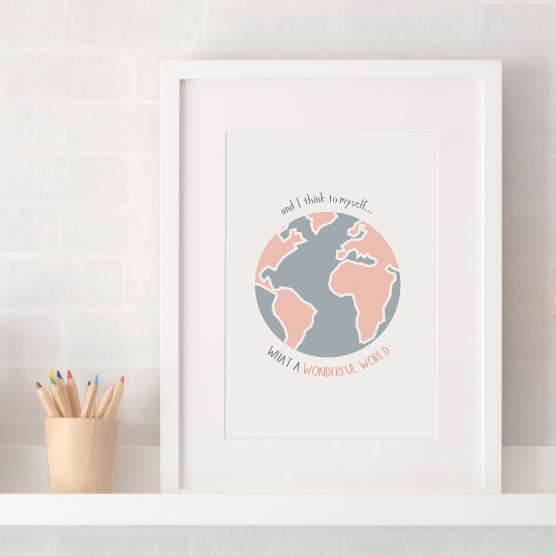 Pink World Printable Instant Download Globe Wall Art | Etsy