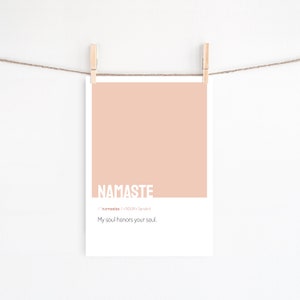 Namaste Definition Druck, Blockfarbe Poster, Yoga Studio Dekoration, Wörterbuch Kunst, druckbare Postkarte, minimalistische Wandkunst, Mantra, Meditation