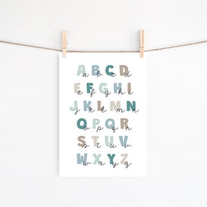 Alphabet Wall Print, Instant Download, Printable Wall Art, ABC Poster, Homeschool poster, Children Room, Inspiring Wall Decor, Educational