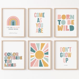 Poster Set, druckbare Kinderwandkunst, Lernposter, Homeschool Dekor, Boho Kinderzimmer Dekor, Dänemark Pastelle, Klassenzimmer
