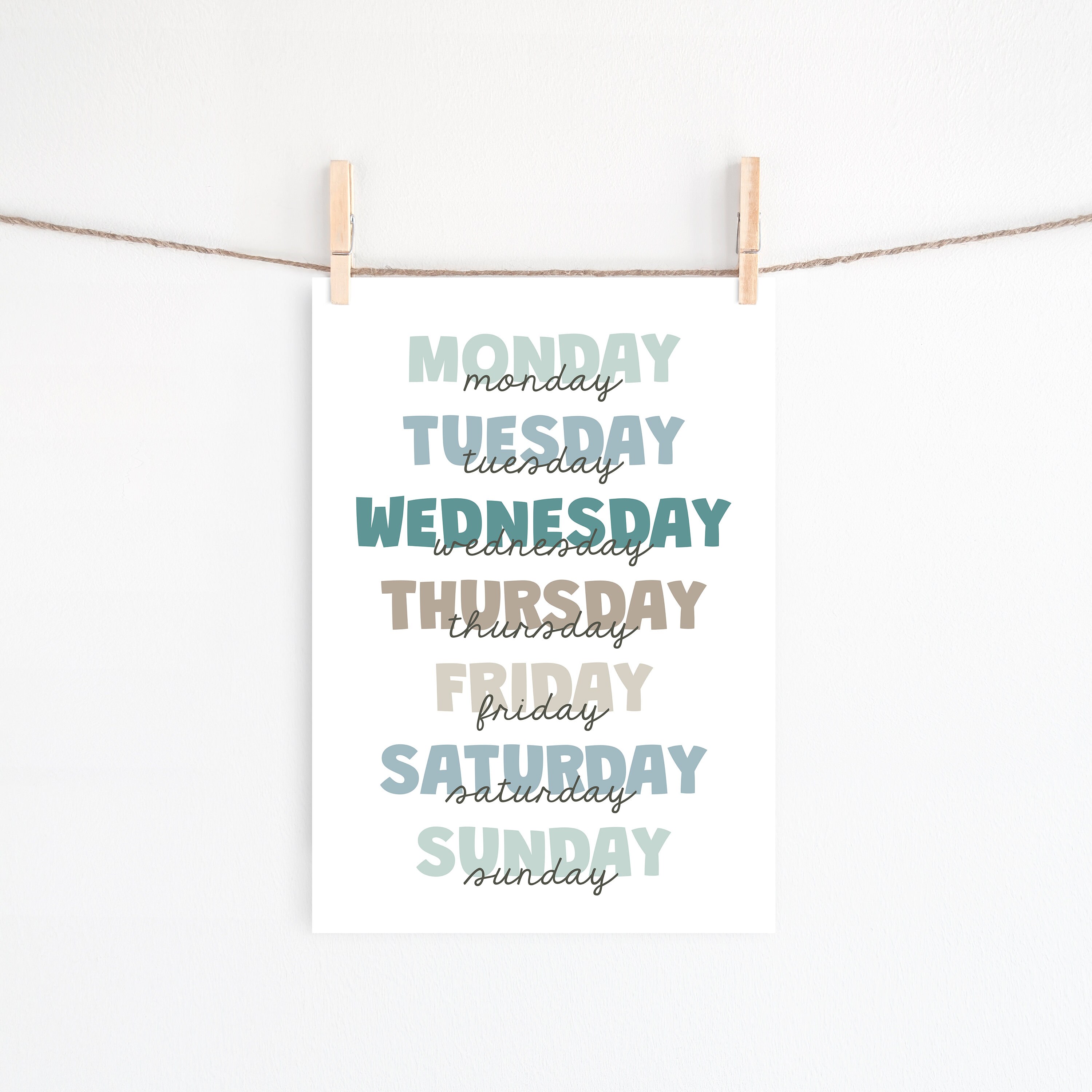 Set of 6 Learning Posters, Printable Kids Wall Art, Educational Posters ...