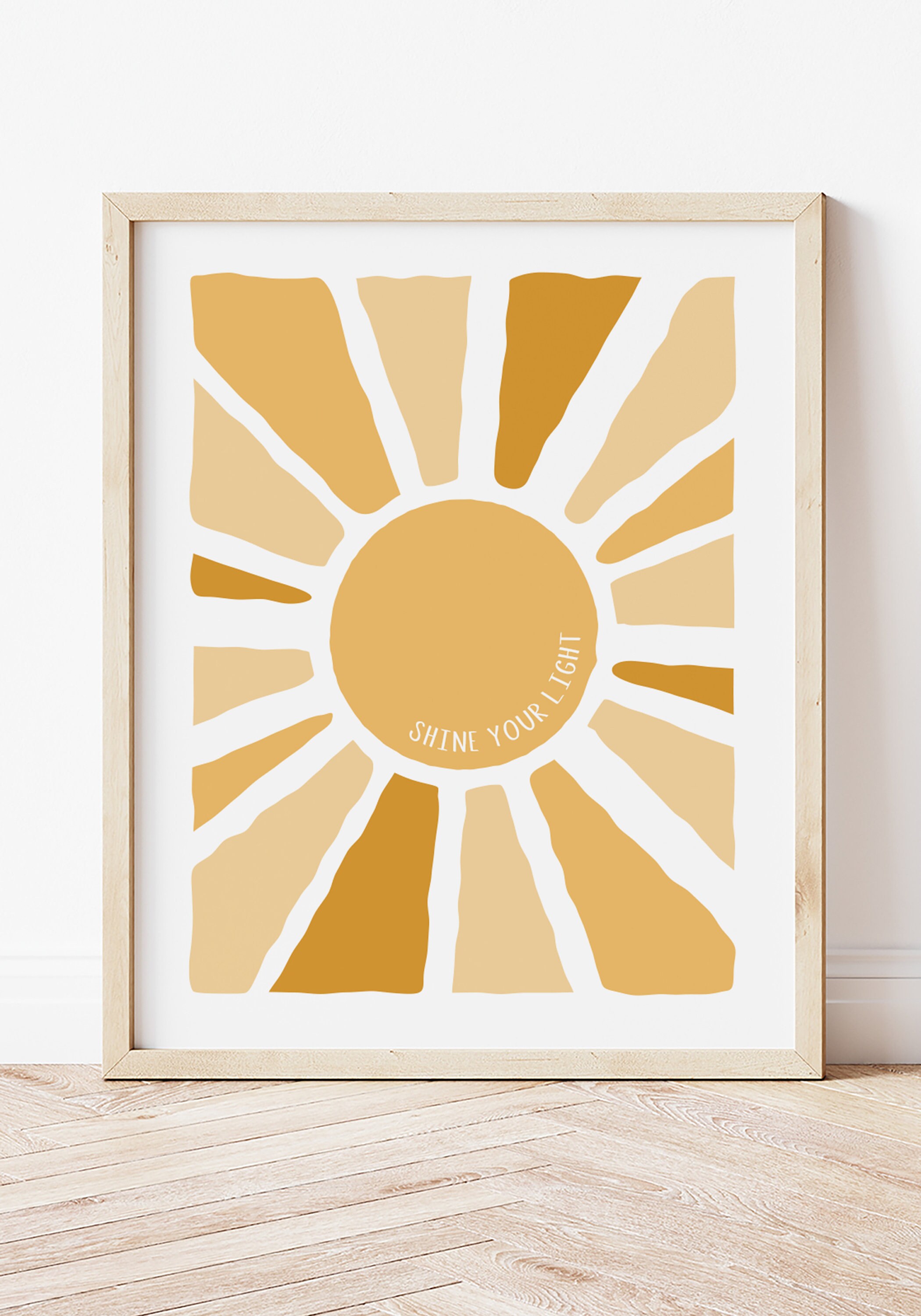 Yellow Sun Wall Print Instant Download Printable Wall Art Etsy