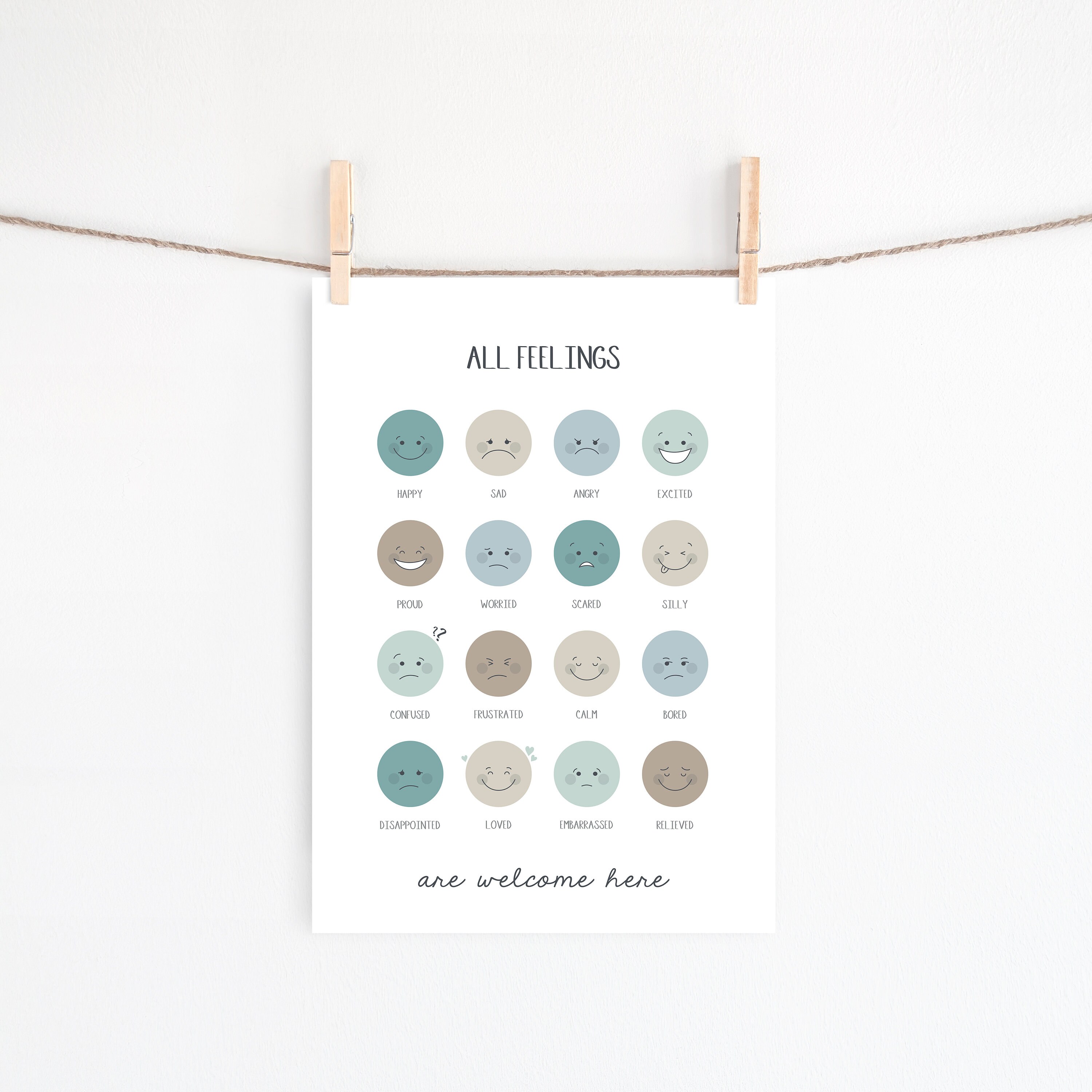 Set of 6 Learning Posters, Printable Kids Wall Art, Educational Posters ...