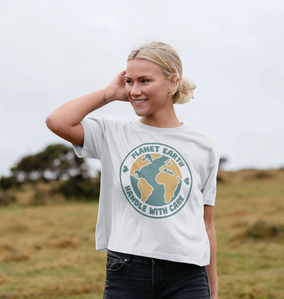 Organic Cotton Planet Earth T-shirt: Sustainable Boxy Tee - Etsy
