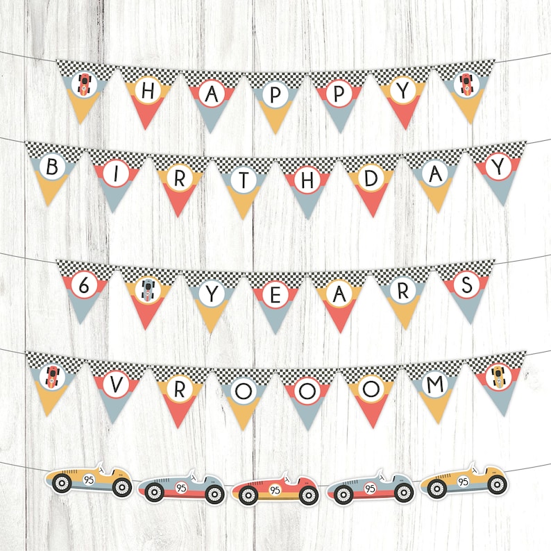 Racing Cars Party Kit Printable, Instant Download, Birthday Party Pack ...