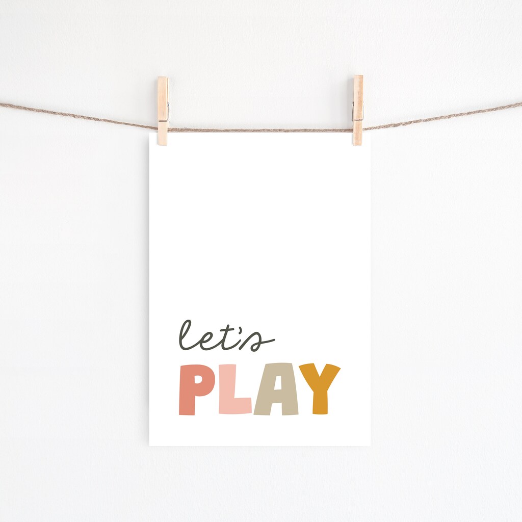 NLKTIYC Set 3 Poster Su Tela Per Cameretta - Stampa Let's Just Play - Decorazione Murale Moderna Per Bambini, 50x70 Cm