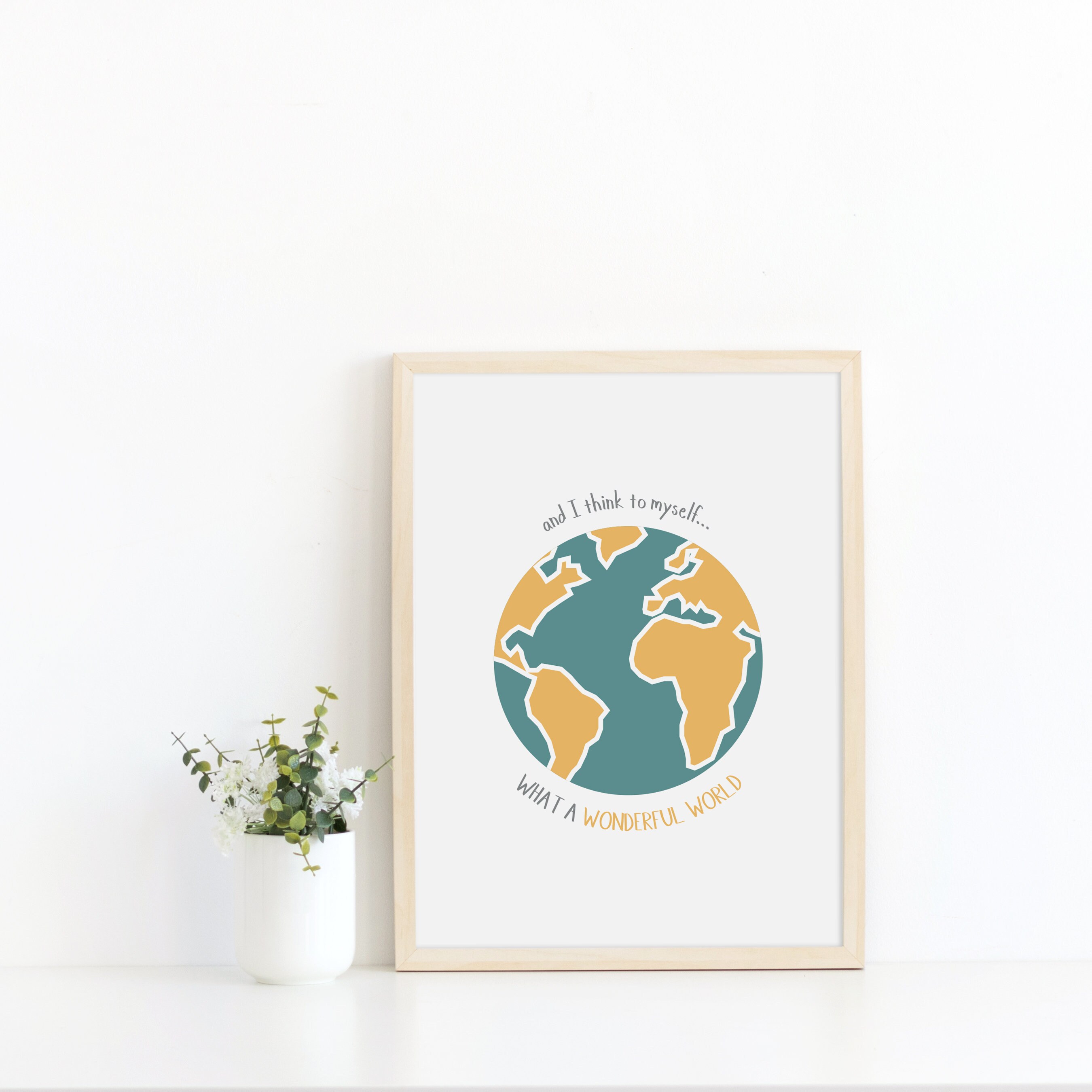 World Wall Print Instant Download Globe Printable Wall Art Etsy