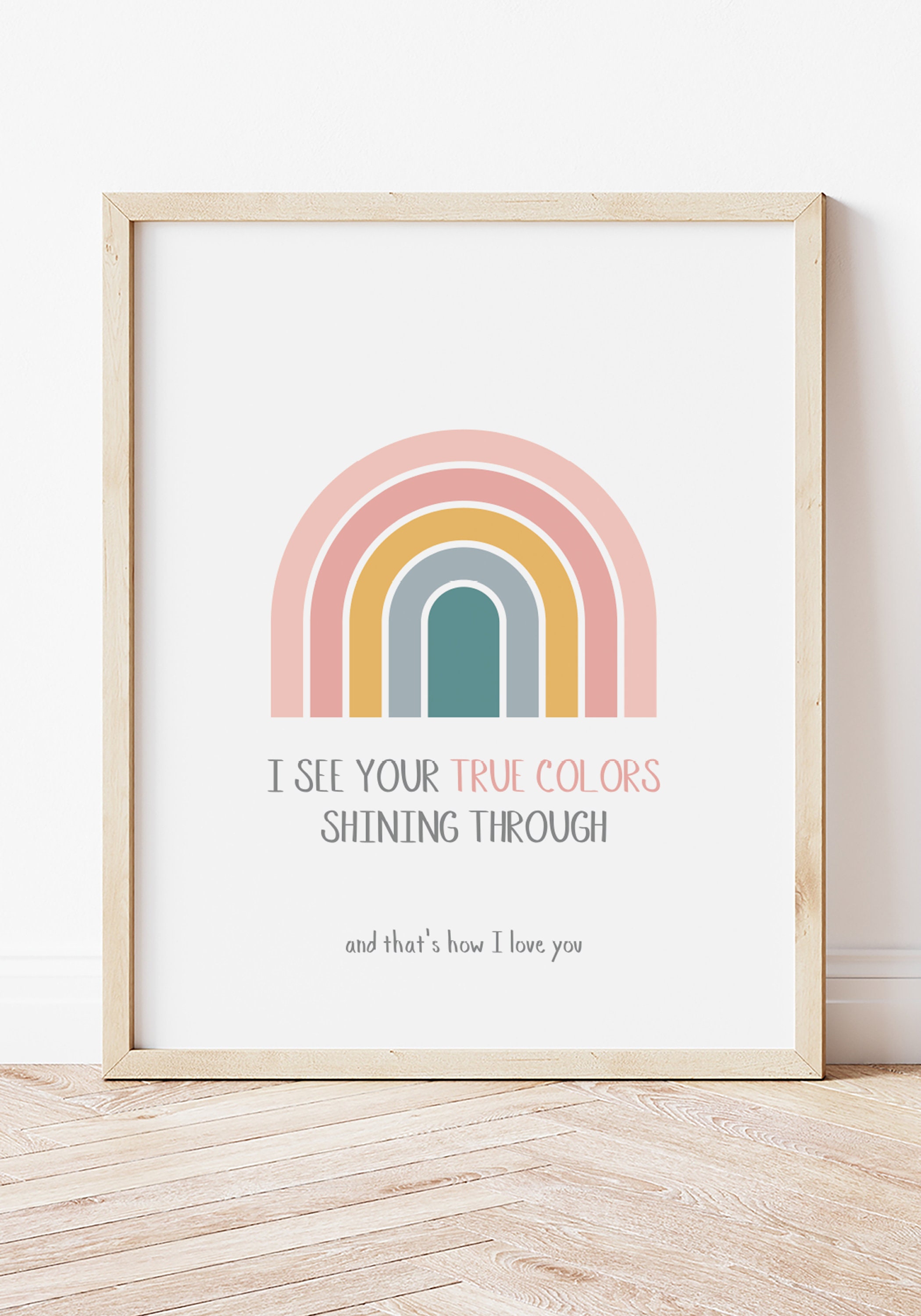 Rainbow Wall Print, Instant Download, Printable Wall Art, True Colors ...