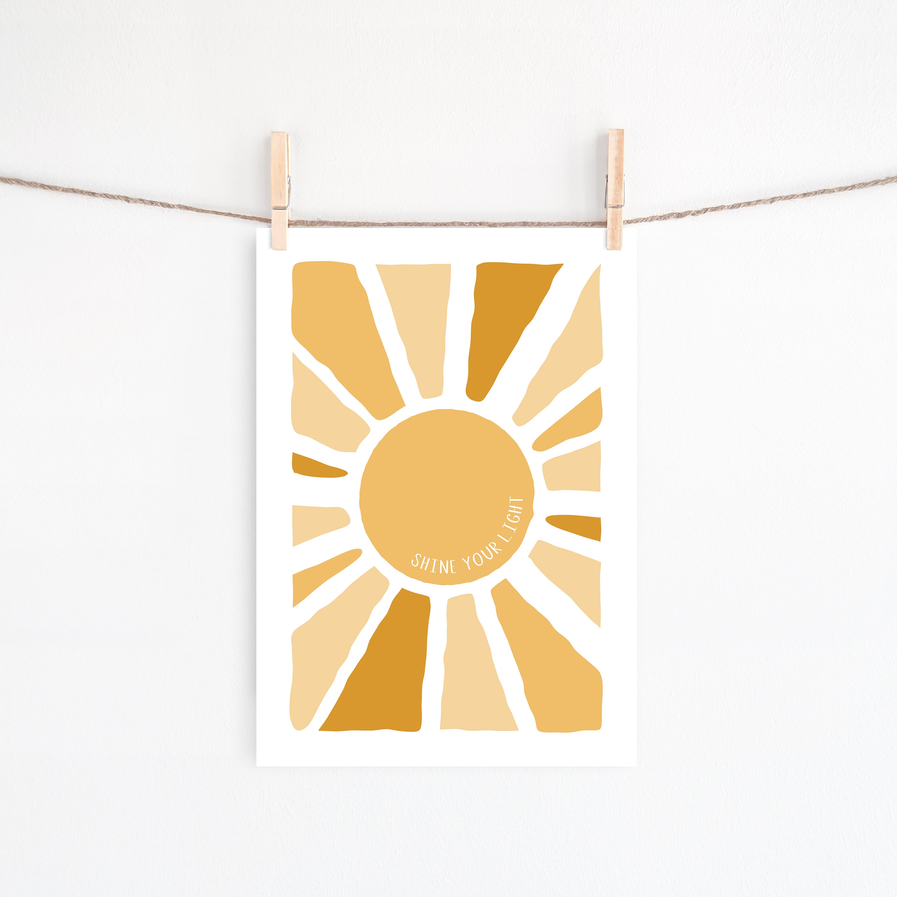 Yellow Sun Wall Print Instant Download Printable Wall Art Etsy