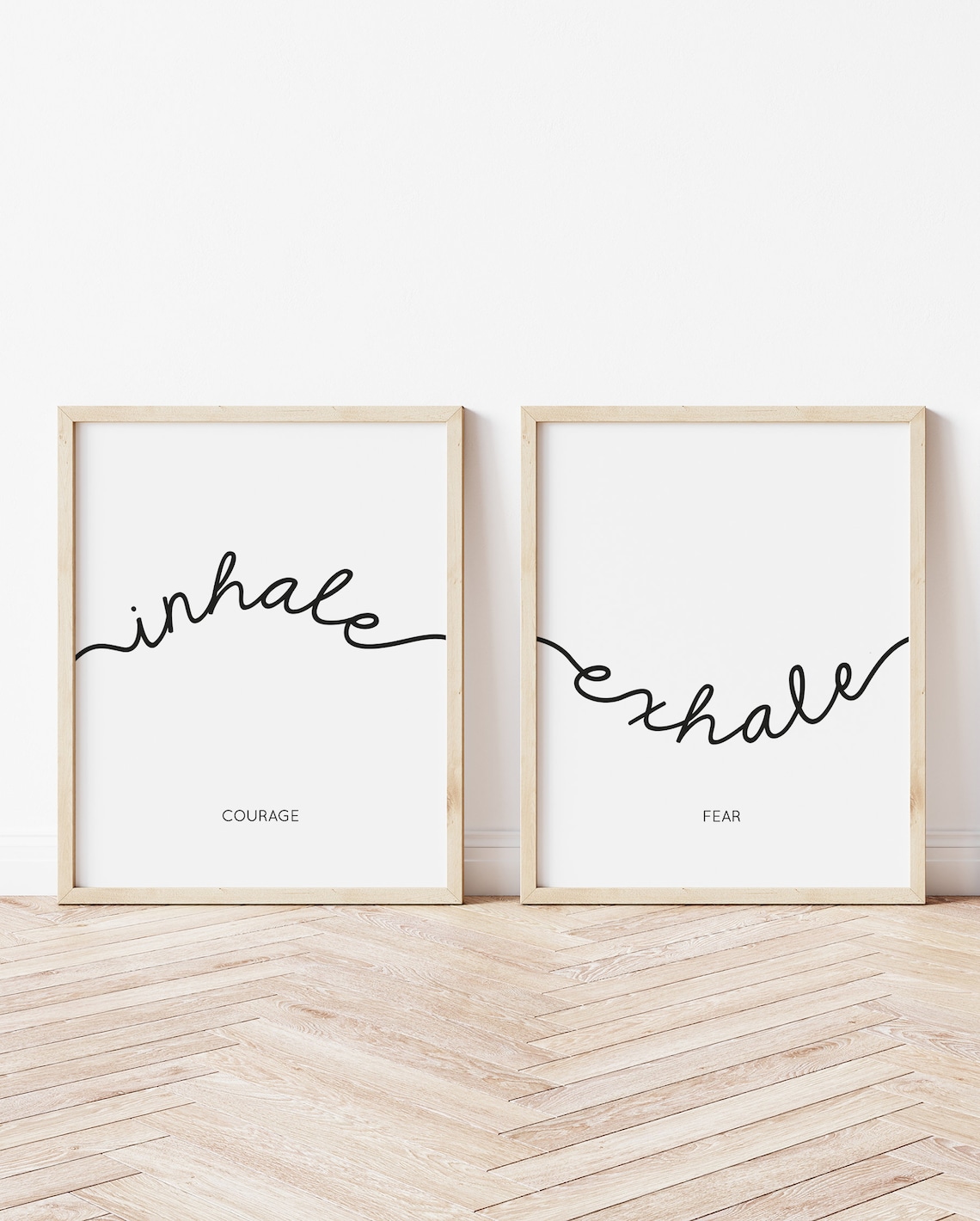 Inhale Exhale Wall Art Printable, Set of 2, Instant Download, Yoga