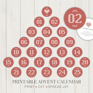 Advent Calendar Printable Kit | Classroom Advent Activity Cards | Cross Stitch Christmas Countdown, Strengths-based Xmas Activities for Kids
