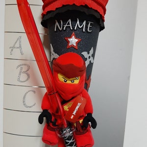 School cone sugar cone Ninjago Kai Red Plush with lightsaber sturdy 85 cm blank total height 130 cm 2025