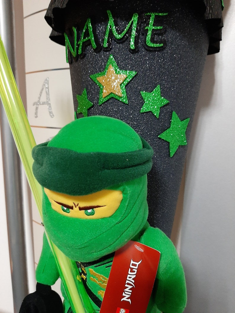 School cone candy cone Ninjago Lloyd Green Plush with lightsaber sturdy 85 cm blank total height 130 cm image 6