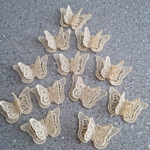 Lace butterfly Motif, Applique, sew on 3d embellishments  bridal, occasion wedding evening dress