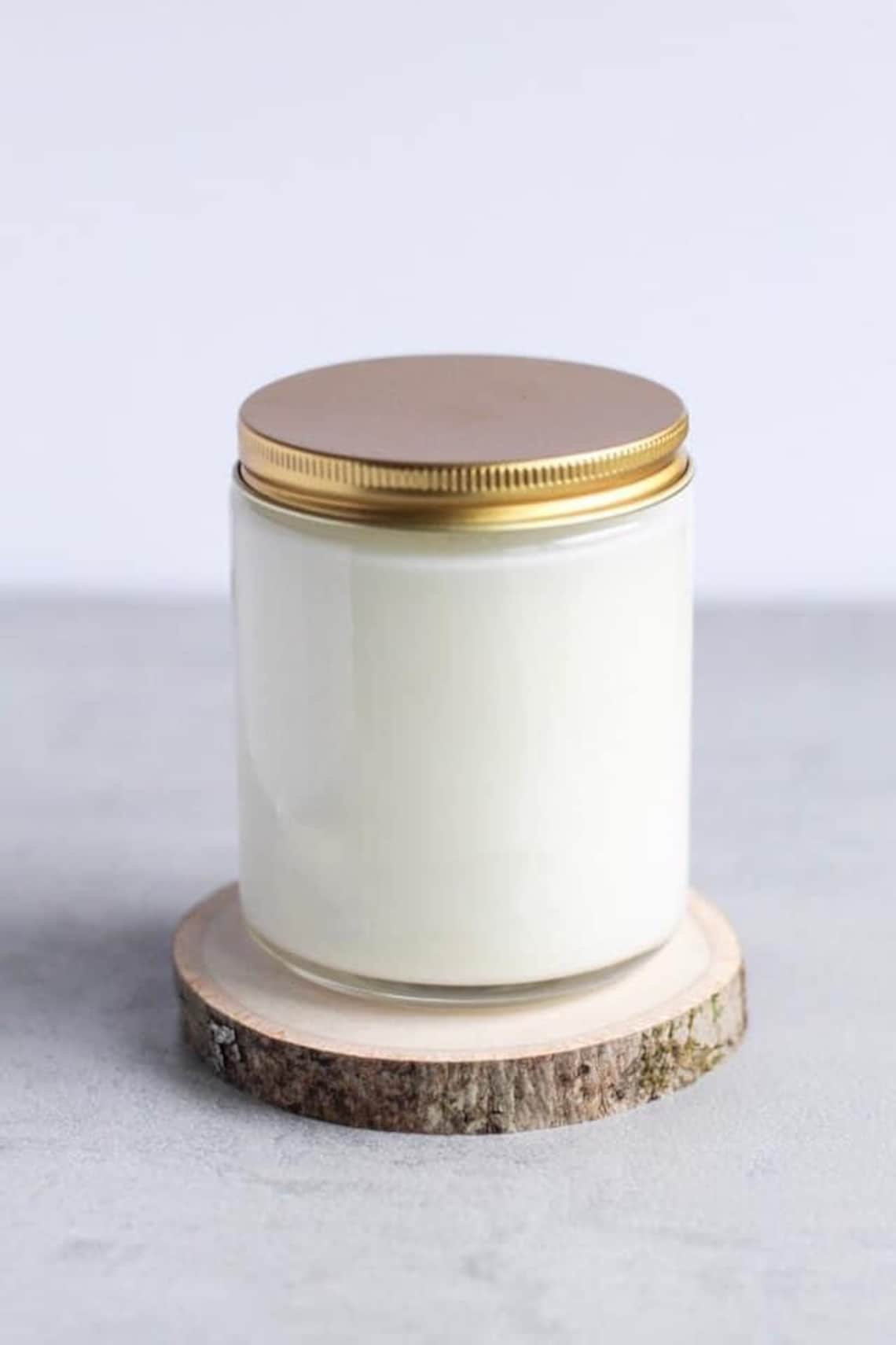 6 Classic Clear candle jar gold lid Etsy