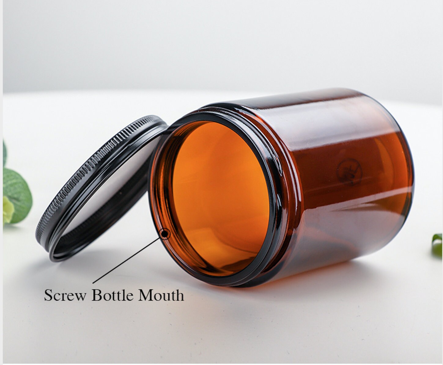 Amber Glass Candle Jars 250ml With Lid Etsy