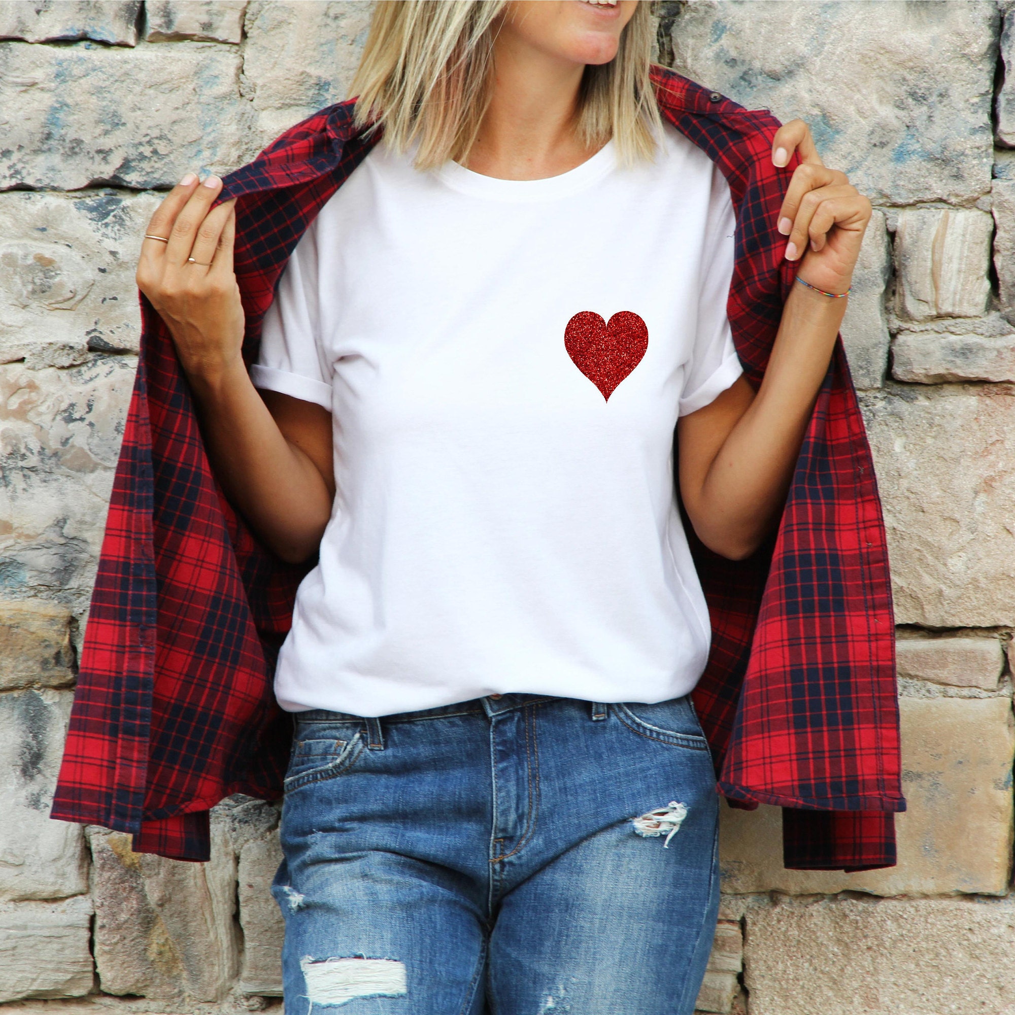 LV Inspired Glitter Heart Shirt - LV Inspired Glitter Heart Shirt -  #HeartShirt
