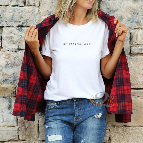 My Weekend Shirt - minimalist T shirt design, Unisex hipster Top 100% soft cotton tee