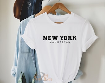 New York Manhattan Camiseta para damas Cuello redondo de moda unisex de  Camiseta de manga corta en blanco o negro