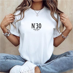 30th Birthday T Shirt, Vintage 1996 Shirt, No 30 Original est 1996, 30th Gift for Her or Him White / black