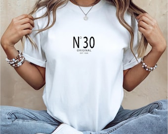 T-shirt 30e anniversaire, chemise vintage 1996, n° 30 Original est 1996, 30e cadeau pour elle ou lui