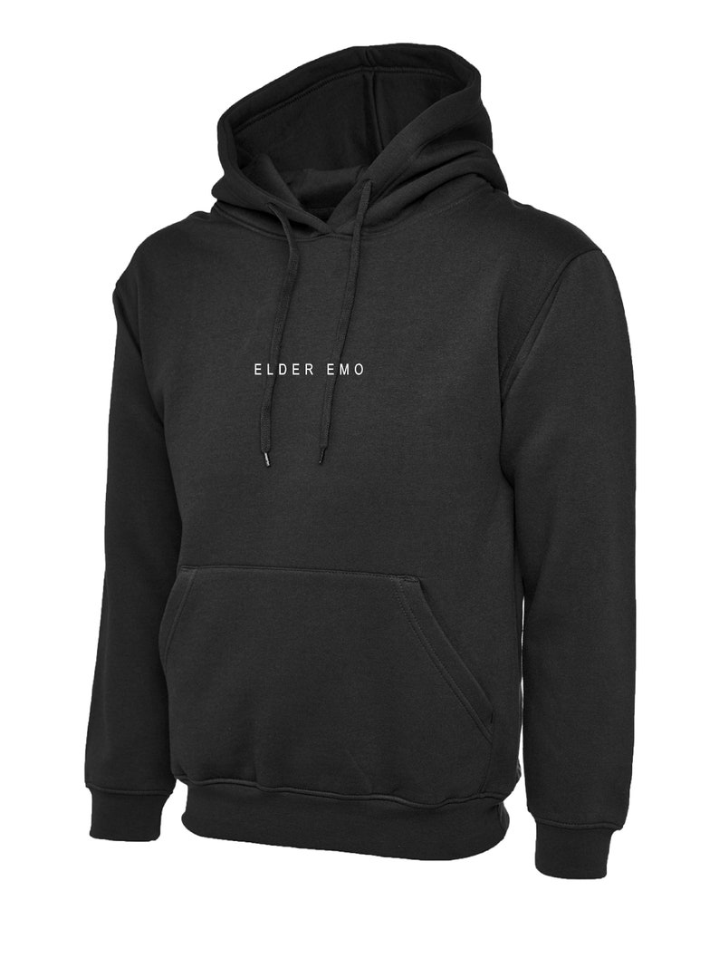 Elder Emo Hoodie / minimalist Design Sweatshirt / retired emo shirt / Unisex Trending Retro Jumper image 3