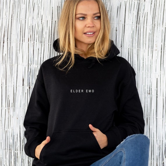 Elder Emo Hoodie / minimalist Design Sweatshirt / retired emo shirt / Unisex Trending Retro Jumper