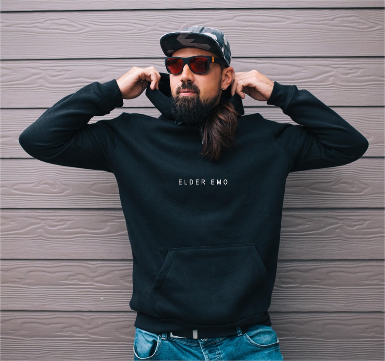Elder Emo Hoodie / minimalist Design Sweatshirt / retired emo shirt / Unisex Trending Retro Jumper image 2